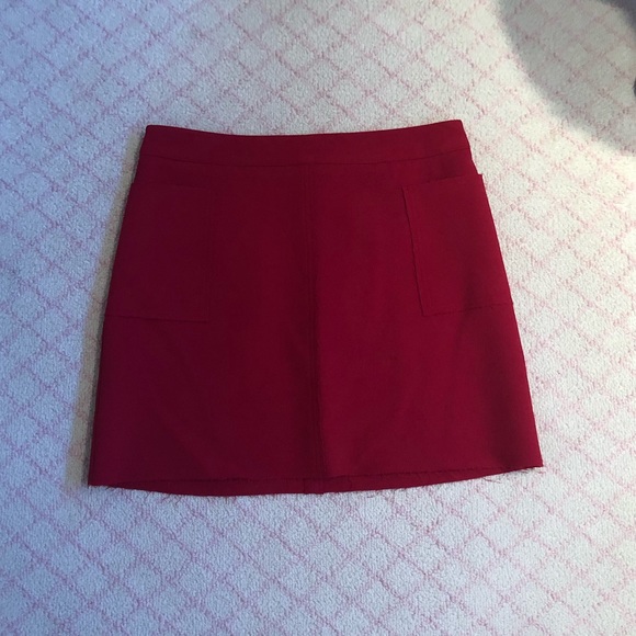 TopShop Red Mini Skirt Size 8 - Picture 1 of 4